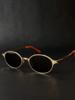 Tea Brown Lens Gold Rim Face-Flattering Sunglasses for Women - Image 4