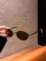 Tea Brown Lens Gold Rim Face-Flattering Sunglasses for Women - Image 7