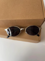 Tea Brown Lens Gold Rim Face-Flattering Sunglasses for Women - Image 8