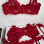 Burgundy Eyelash Lace Lingerie Set – Sexy Luxury Lace Bra & Panty Set