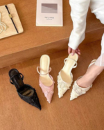 Summer Fairy Mesh Lace Pointed Toe Stiletto Heels - Image 5