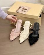 Summer Fairy Mesh Lace Pointed Toe Stiletto Heels - Image 7