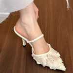 Summer Fairy Mesh Lace Pointed Toe Stiletto Heels
