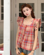 French Single-Breasted Long Sleeve Top - Image 9