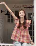 French Single-Breasted Long Sleeve Top - Image 2