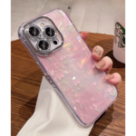 Tulip Gradient Flower Glitter iPhone Case – Shell Pattern Full Coverage - Image 2
