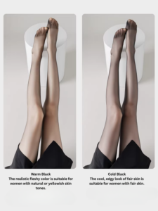 Black Fleece-Lined Sheer Leggings for Women - Image 2