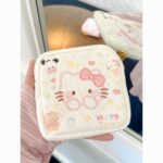 Cartoon Sanitary Pad Pouch - Large Capacity, Portable Menstrual Pad Storage Bag, Cute Girl’s Canvas Bag with Oil Painting KT Design