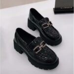 Leather Platform Loafers - Classic Mirror-Finish Chunky Shoes - Image 10