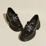 Leather Platform Loafers - Classic Mirror-Finish Chunky Shoes - Image 2