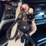 Streetwear Wool Bear Keychain 3D Figurine for Women - Cartoon Bear Backpack Pendant & Car Keychain Gift