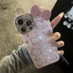 Hello Kitty Rhinestone Bowknot Full Coverage Phone Case for Apple Phones - Image 5