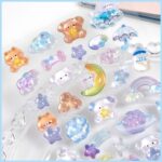Cute 3D Cartoon Embossed Hollow Stickers Set - Image 2
