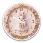 Cute Rococo Bunny Silent Wall Clock - Image 2