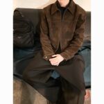 Dark Brown Clean Fit Retro Men's Short Jacket - Image 3