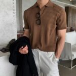 Classic Knit Polo Shirt for Men