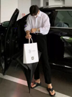 Black Draped Long Sleeve Shirt - Image 5