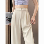 High-Waist Slimming Draped Wide-Leg Trousers - Image 5