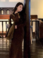 Maillard Style Mermaid Lace Maxi Dress - Image 3