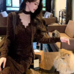 Maillard Style Mermaid Lace Maxi Dress