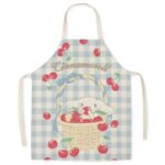Cute Cinnamon Dog Parent-Child Apron, Adult Neck-Hanging, No-Wash Cotton Linen Fabric, Kitchen Oil-Proof Sleeveless Waist Apron Wholesale
