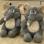 Grey Stuffed Elephant Plush Animal Soft Toy for Kids - Image 4