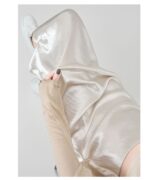 High Waist Acetate Satin A-Line Fishtail Midi Skirt - Image 13