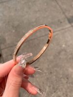 Full Crystal Titanium Steel Bangle Luxury Sparkle Design