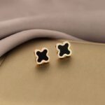 Titanium Steel Roman Numeral Stud Earrings Minimal Luxury Design - Image 12