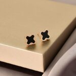 Titanium Steel Roman Numeral Stud Earrings Minimal Luxury Design - Image 2