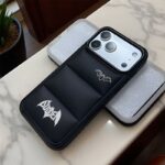 Bat Logo Shockproof Puffer Style Phone Case for iPhone