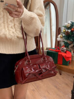 Cherry Gloss Bow Pocket Handbag