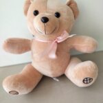"Sitting Ribbon Soft Teddy Bear – Adorable Plush Toy with Decorative Bow for Kids"